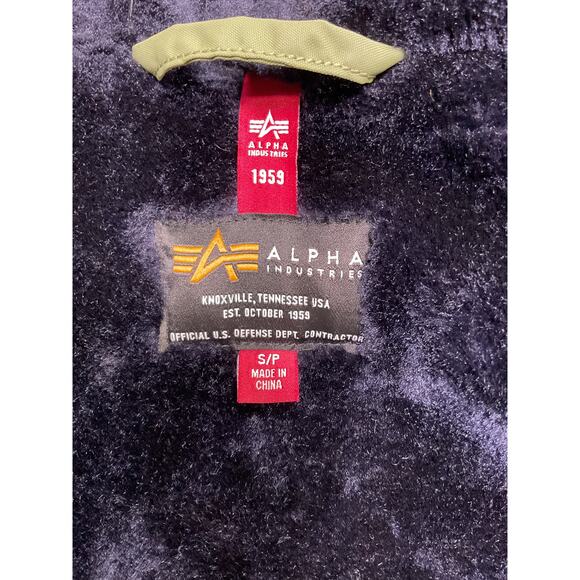 Alpha Industries N-2b Impact Green Nylon Parka With Faux Fur Trim Jacket Size S - Picture 4 of 5